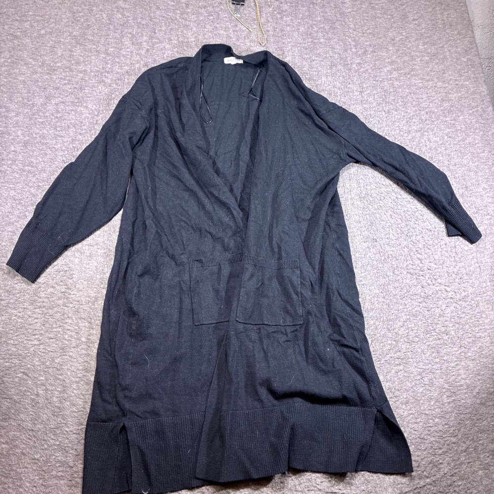 Margeaux & Ellie Cardigan Women 2XL Black Open Front Long Sleeve‎ Pockets